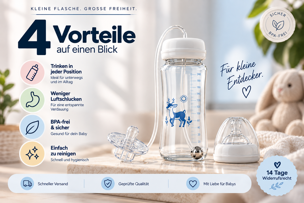 Freihand-Babyflasche